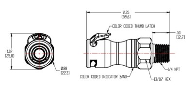  LQ4D10004BLU 1/4 NPT Valved Body - Blue