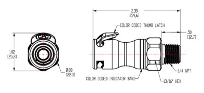  LQ4D10004RED 1/4 NPT Valved Body - Red